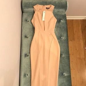 Pink Midi Body Con Dress